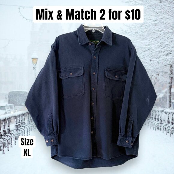 Northwest Other - Northwest Winter Weight Men's Flannel Button Down Long Sleeve Heavy Flannel